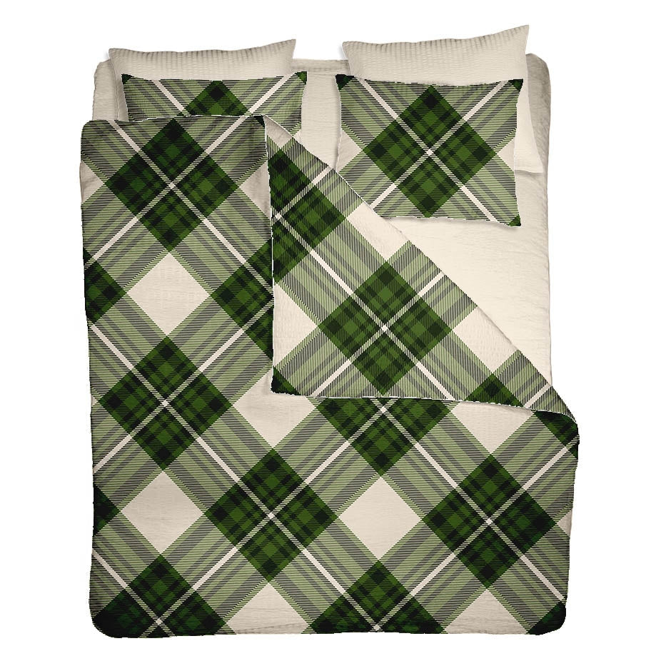 Lenjerie pat 100% bumbac Creponat, desen SCOTTISH V7, cod CIU