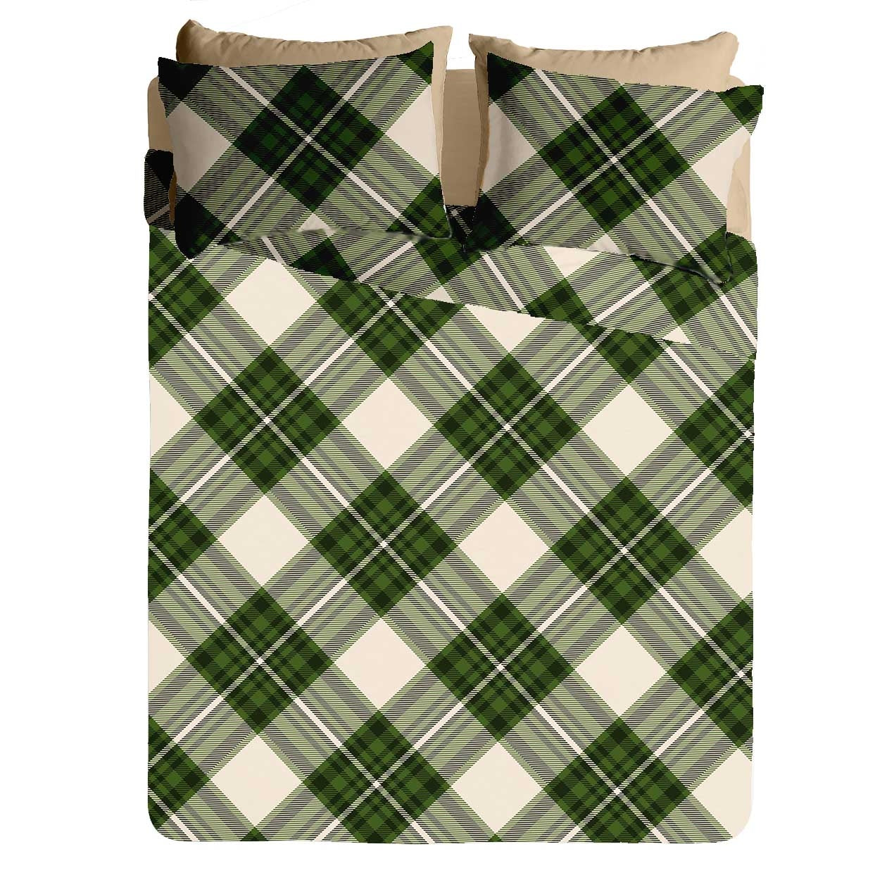 Lenjerie pat 100% bumbac Creponat, desen SCOTTISH V7, cod CIU