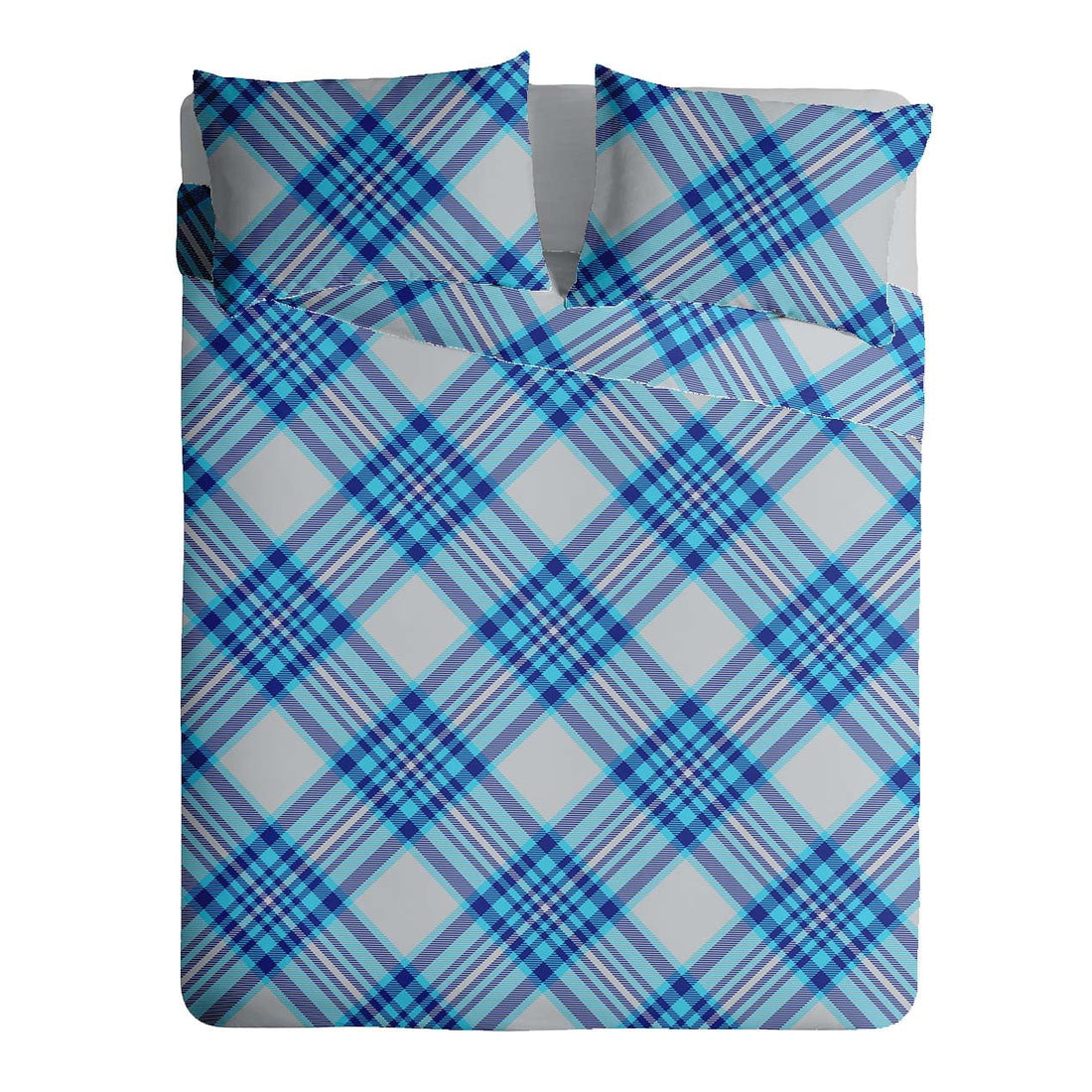 Lenjerie pat 100% bumbac Creponat, desen SCOTTISH V5