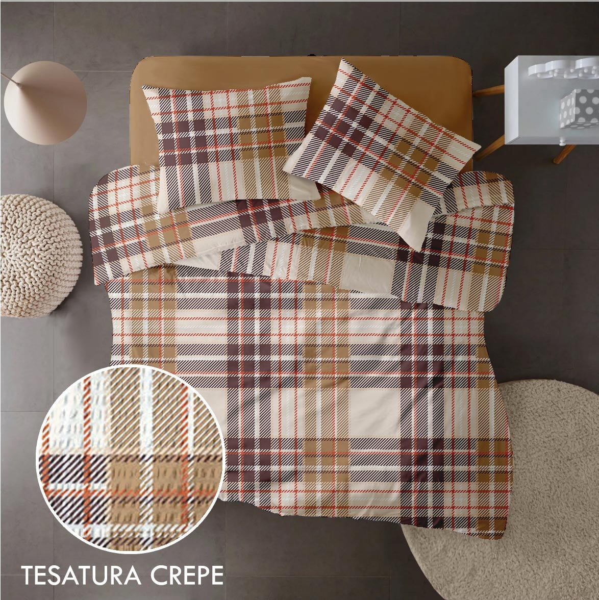 Pilota matlasata Crepe desen Plaid V1