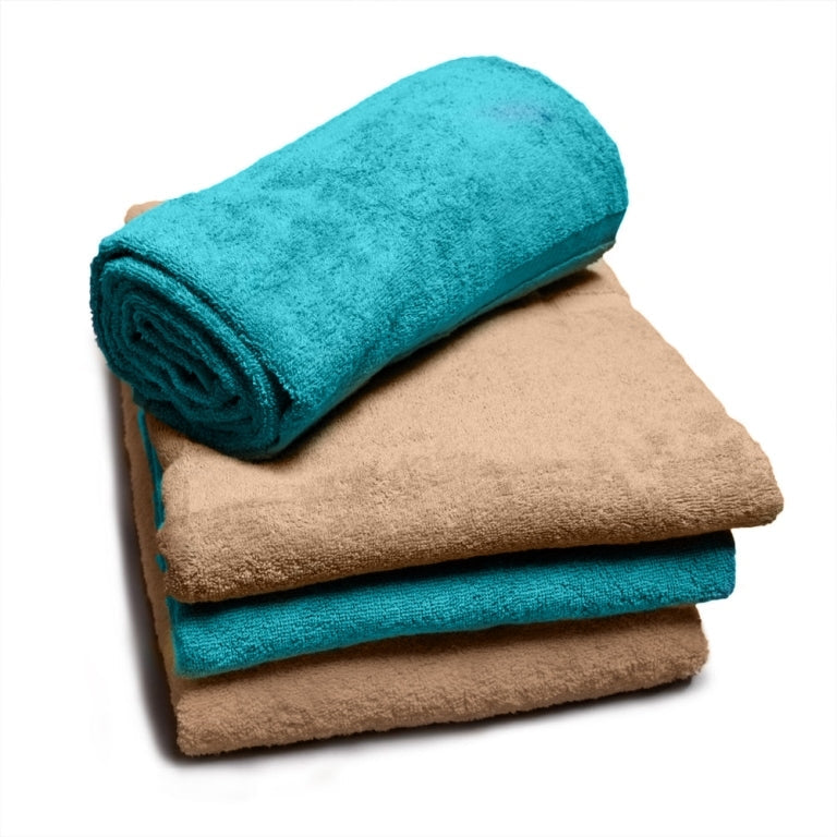 Prosop piscina 100% bumbac model Plain Camel 80x200cm