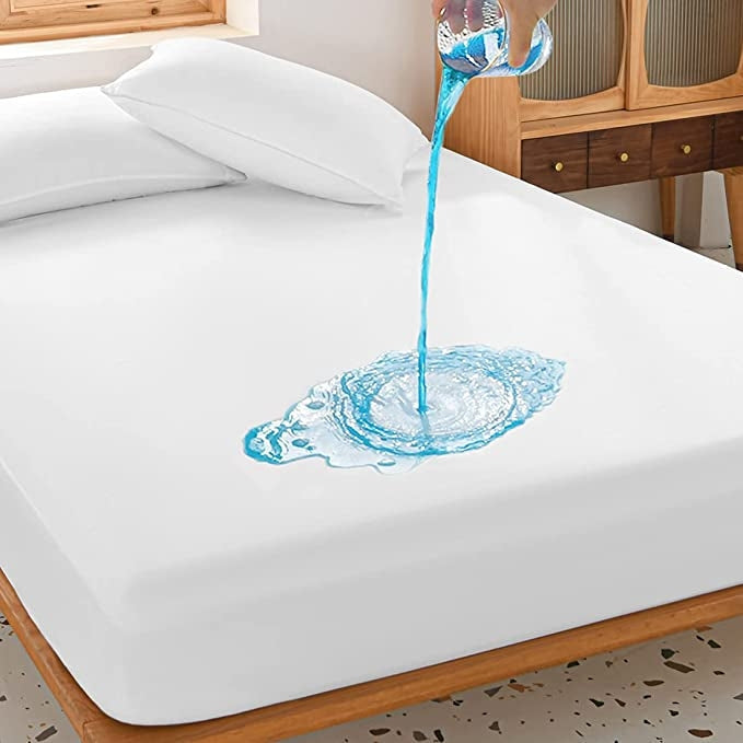 Husa impermeabila saltea, Tencel antibacterian, bleu