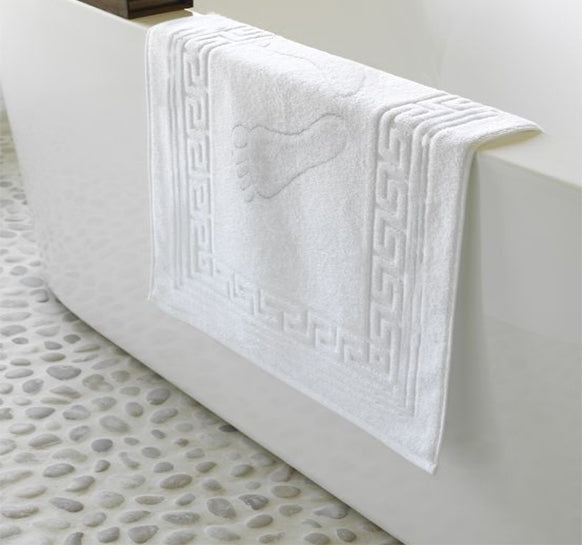Covoras baie 100% bumbac, model Greek Border cu Talpi