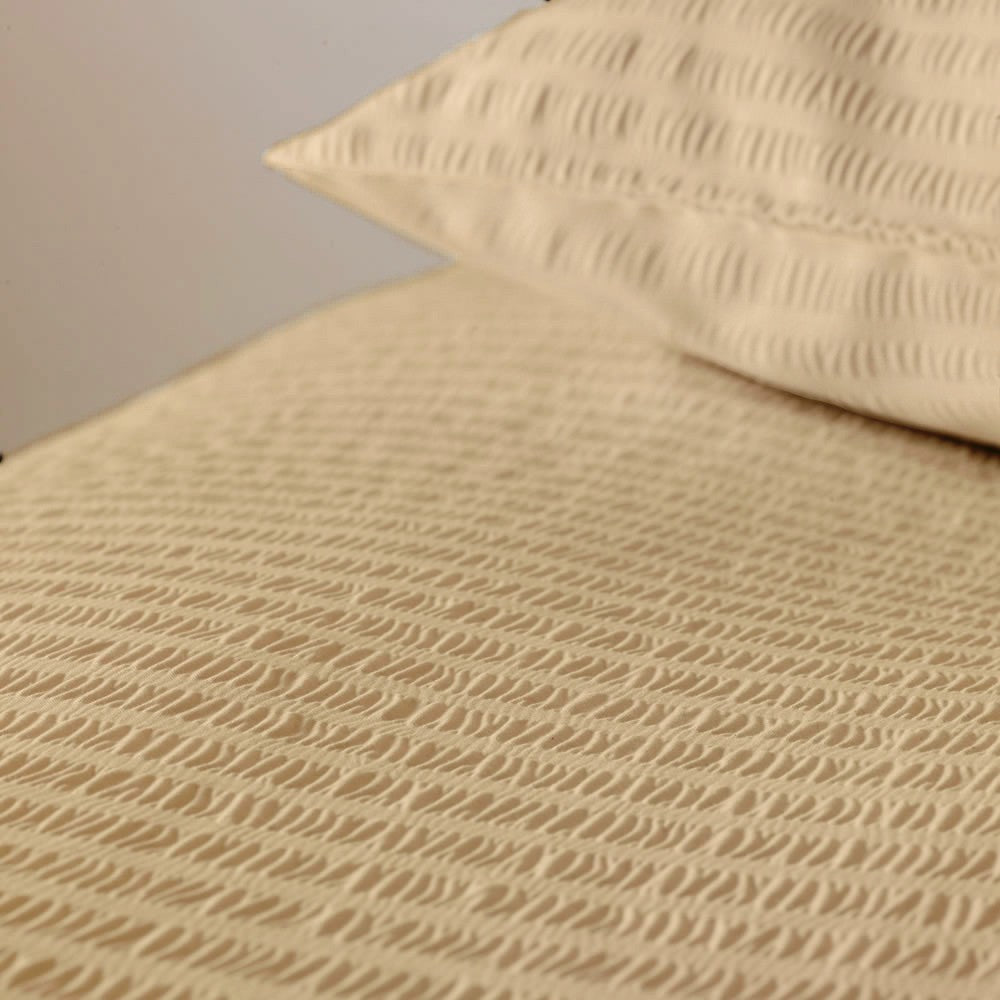 Lenjerie pat 100% bumbac Creponat, uni color Honey Peach