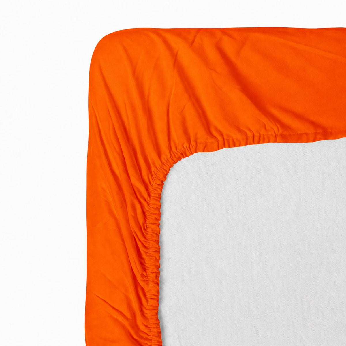 Cearceaf pat cu elastic Crepe Portocaliu Persimon