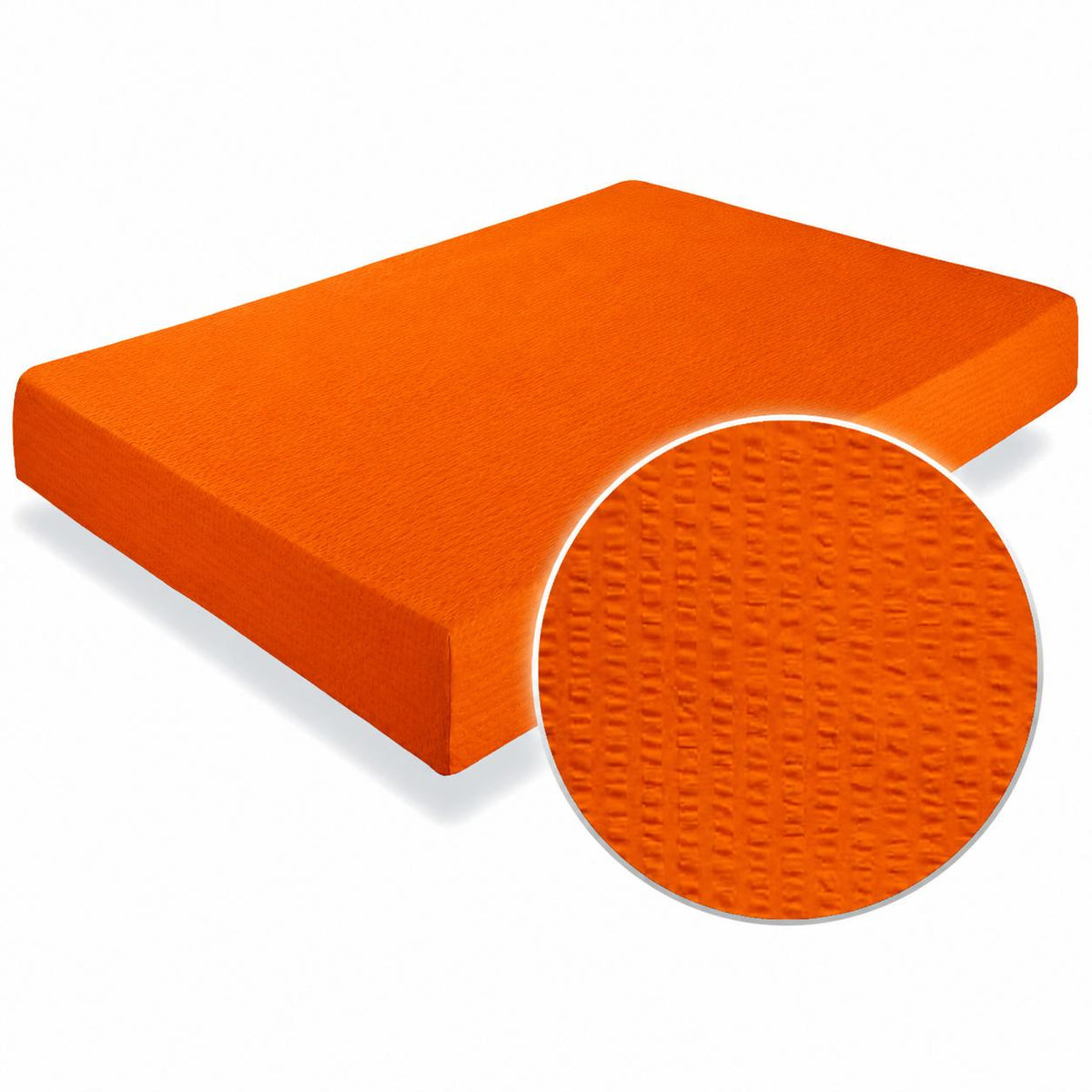 Cearceaf pat cu elastic Crepe Portocaliu Persimon