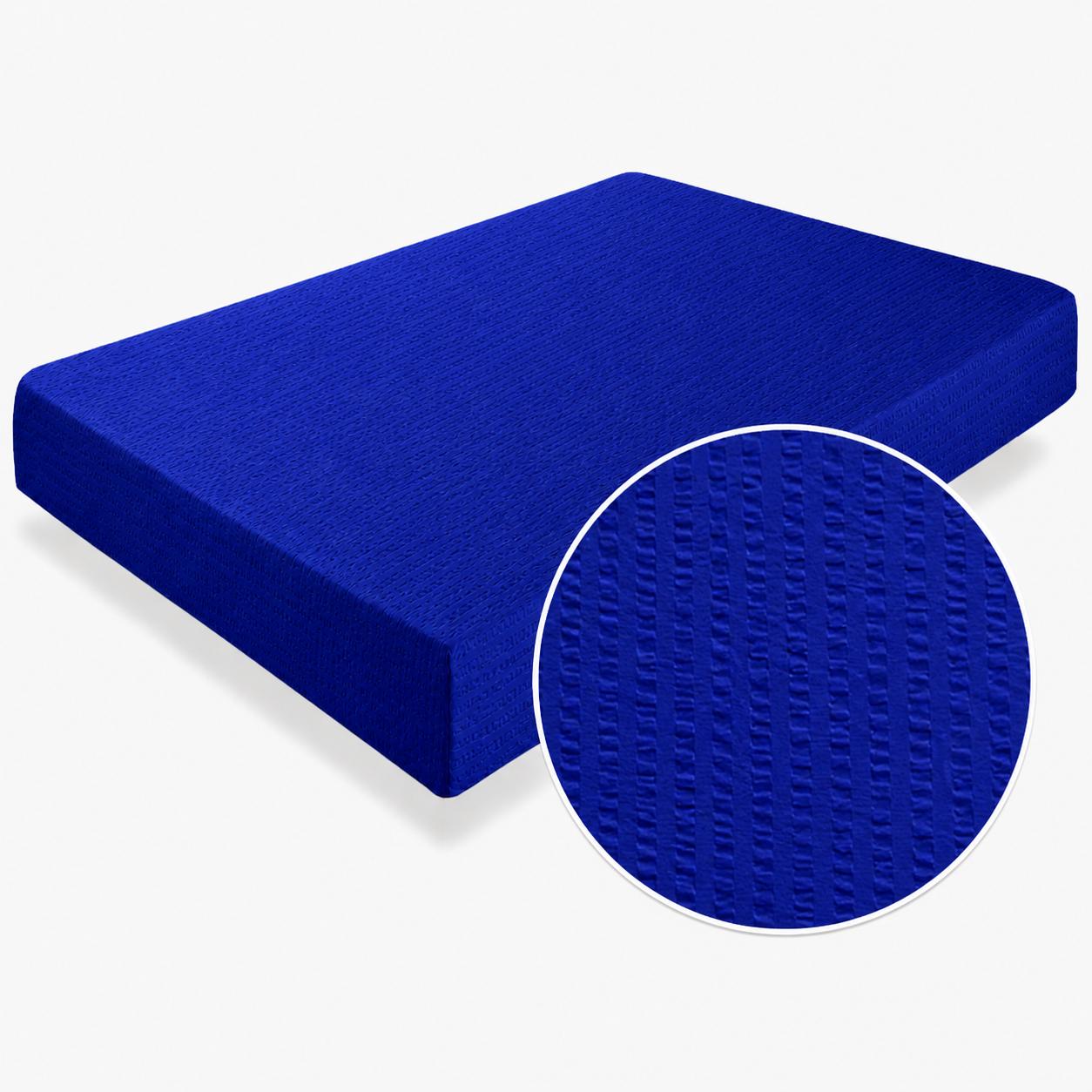 Cearceaf pat cu elastic Crepe Surf Web albastru royal
