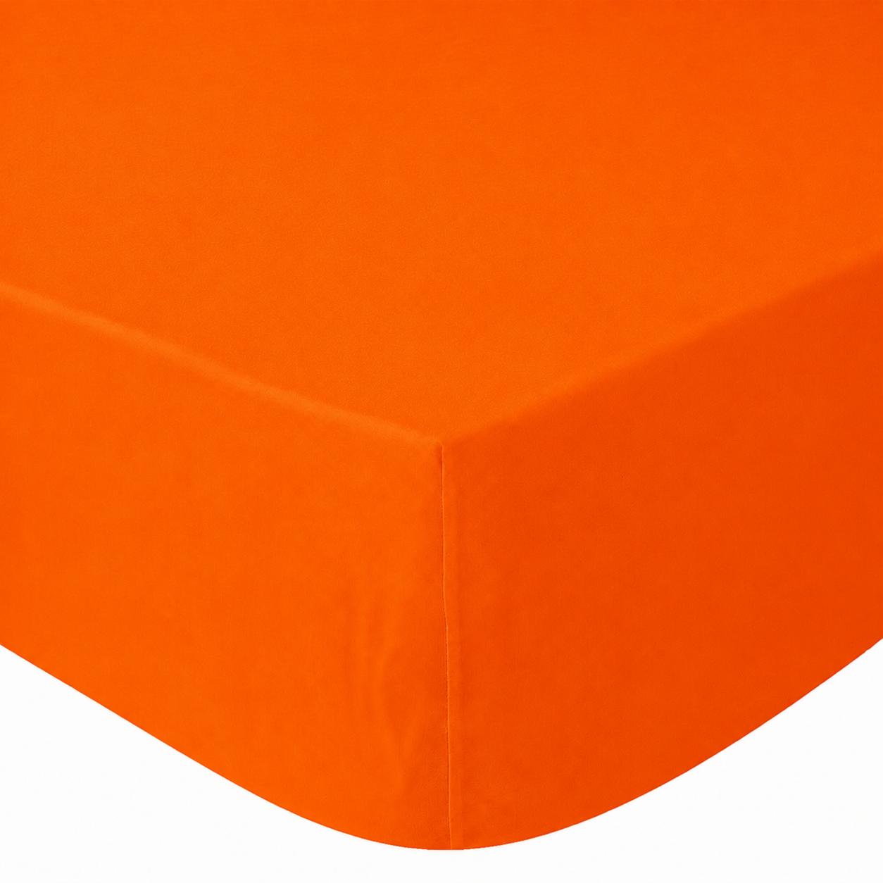 Cearceaf pat cu elastic Crepe Portocaliu Persimon