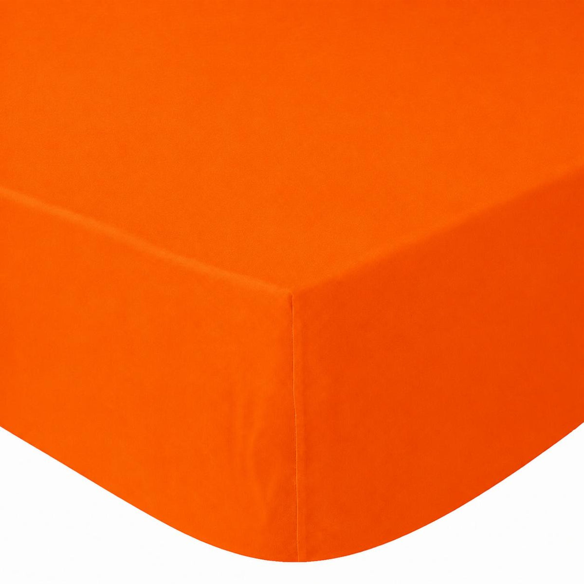 Cearceaf cu elastic, bumbac Renforce, Portocaliu Persimon
