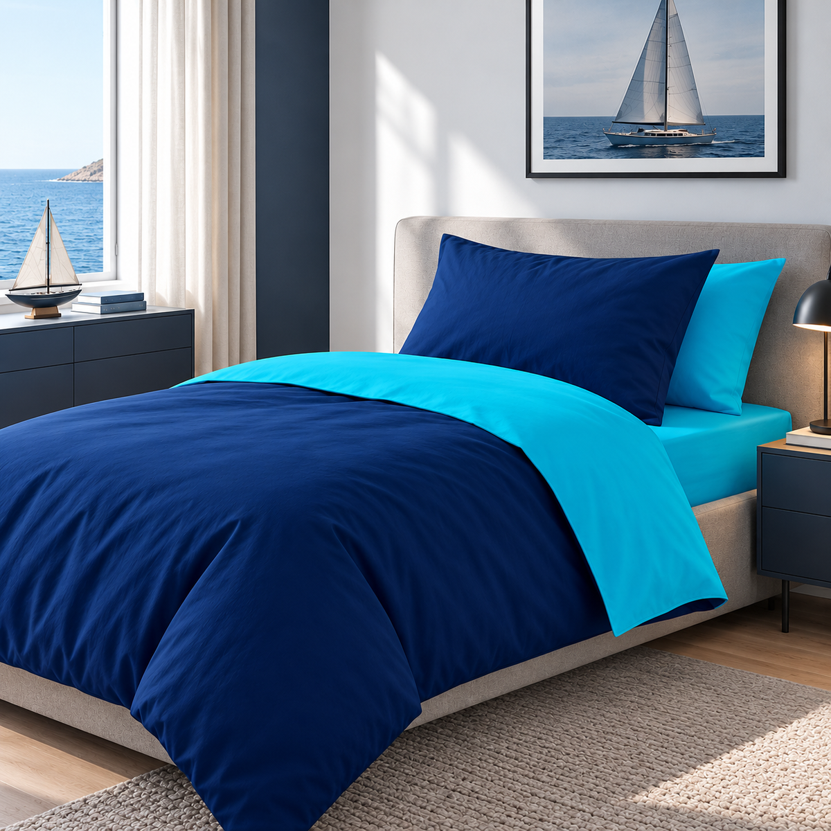 Biancheria da letto 100% cotone Renforce, bicolore Aquarius-Surf Web
