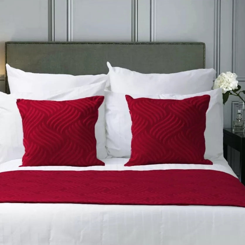Traversa de pat Pique Anderson Weaves Burgundy